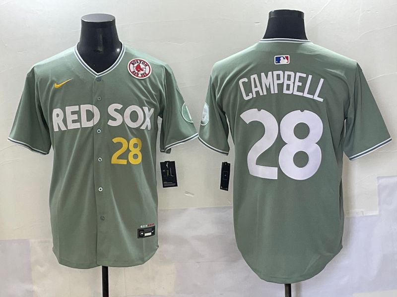 Men 2025 Boston Red Sox #28 Campbell Light Green Joint Name Nike MLB Jersey style 6->boston red sox->MLB Jersey